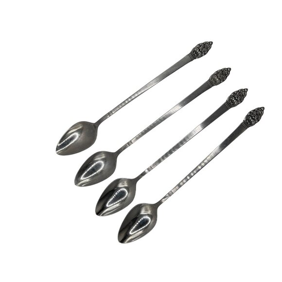 Oneida Vinland Stainless Steel Iced Tea Spoons Set Of 4 - Picture 3 of 5